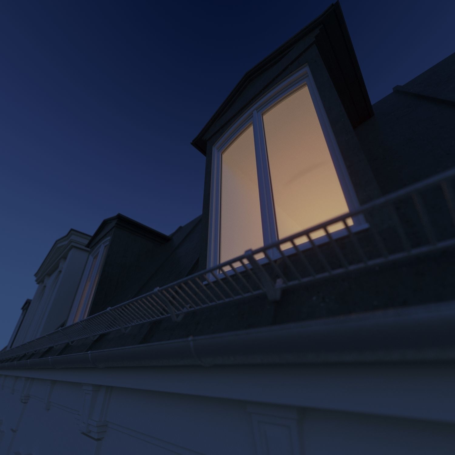 Residential City Building - Row - 10 - Storefront and Stucco 3D model_11