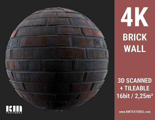 3D Scanned 4K Brick Wall Texture