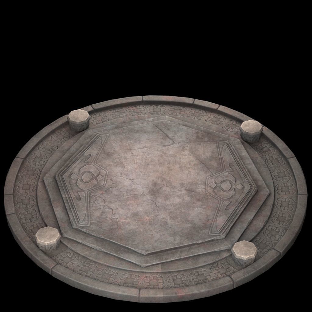 Floor and postament 3D model_2