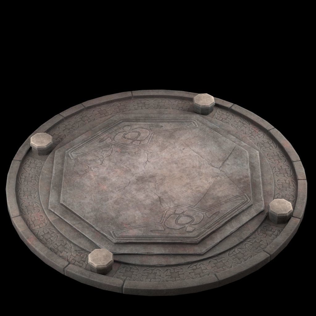 Floor and postament 3D model_1