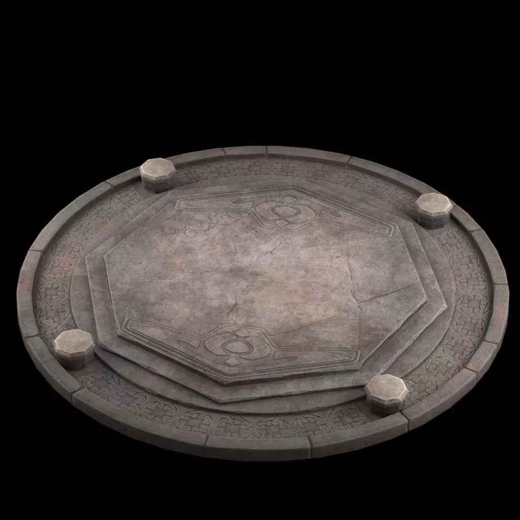 Floor and postament 3D model_0