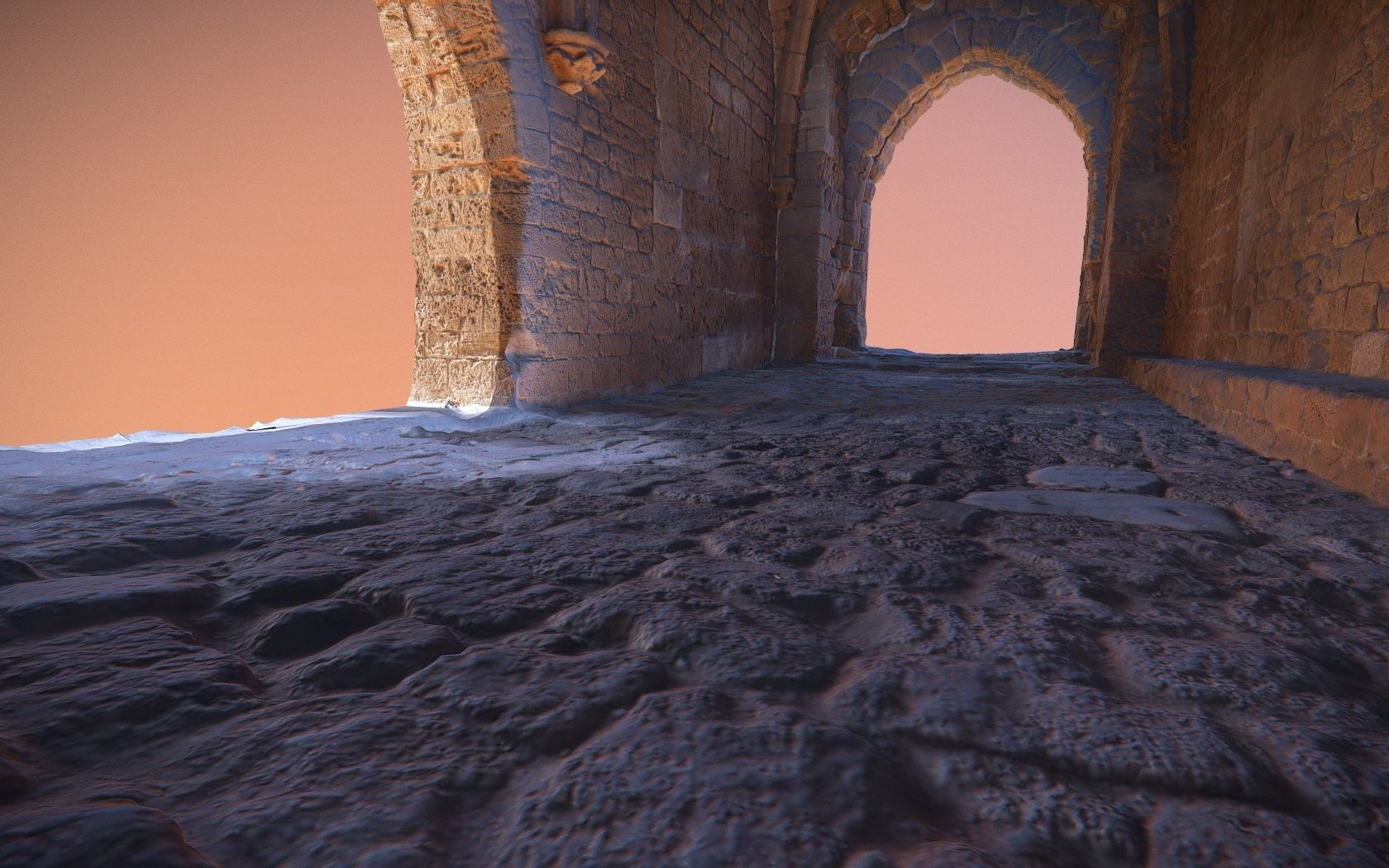 Crusaders Castle Gate in Caesaria  3D model_4