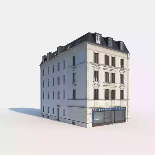 Residential City Building - Corner - 09 - Shopfront and Stucco