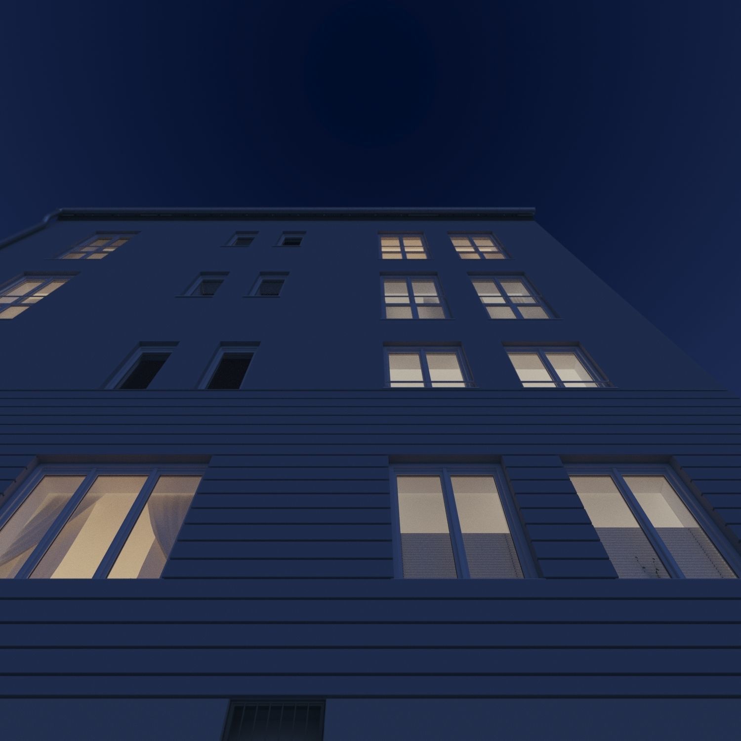 Residential City Building - Row - 12 - Modern Entrance 3D model_12