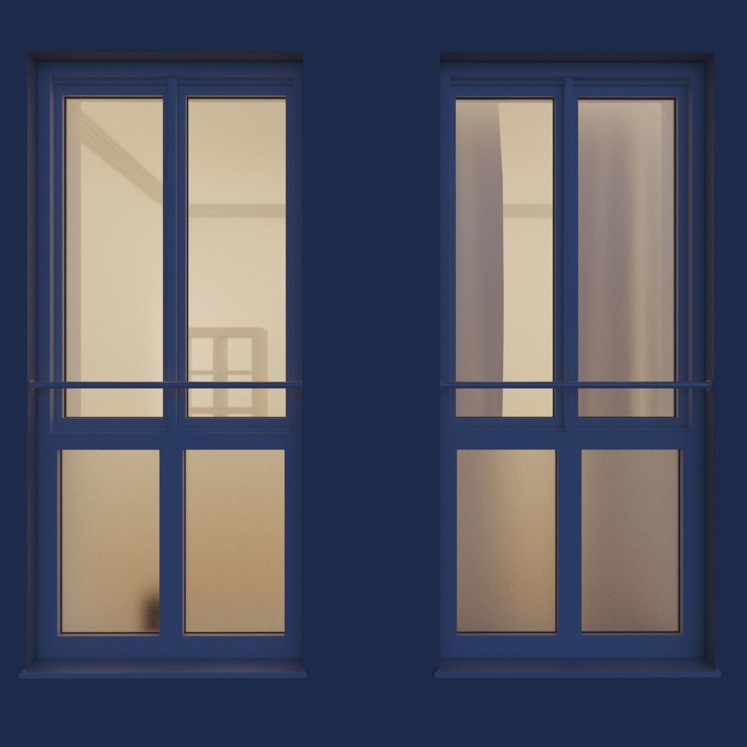 Residential City Building - Row - 12 - Modern Entrance 3D model_9