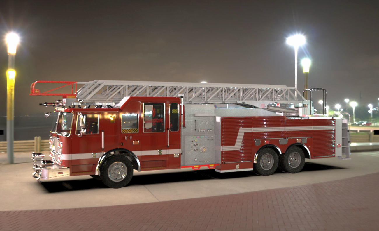 FireTruck Seagrave 2006 43K polys Low-poly 3D model_5