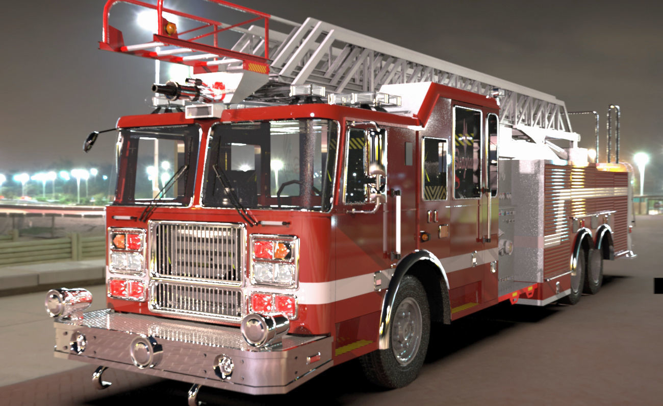 FireTruck Seagrave 2006 43K polys Low-poly 3D model_2