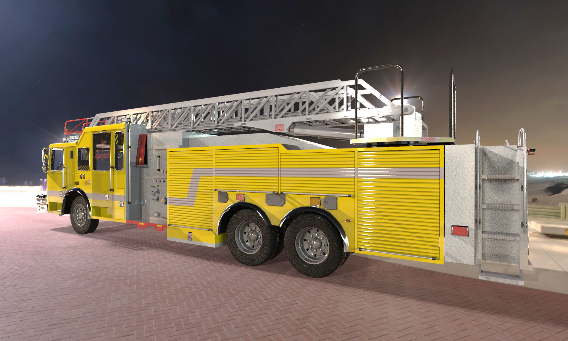 FireTruck Seagrave 2006 43K polys Low-poly 3D model_15