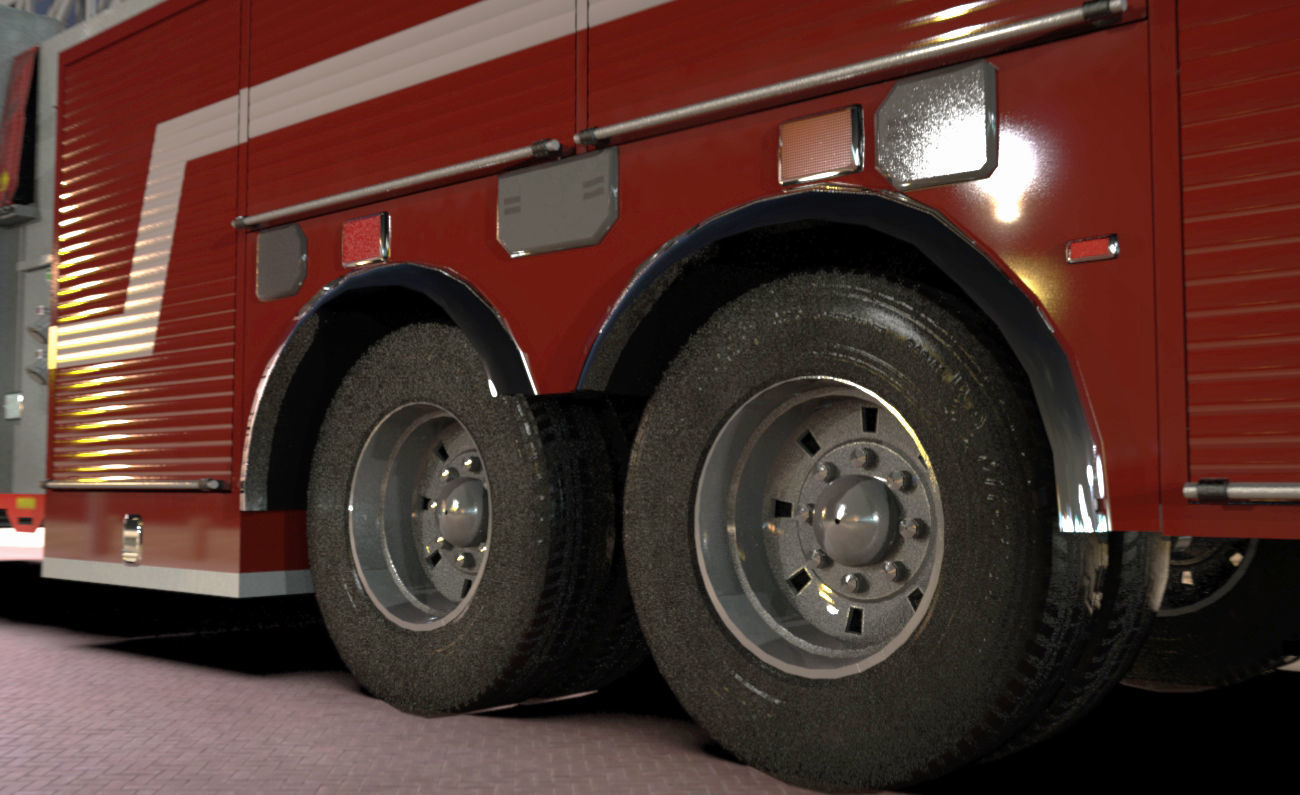 FireTruck Seagrave 2006 43K polys Low-poly 3D model_10