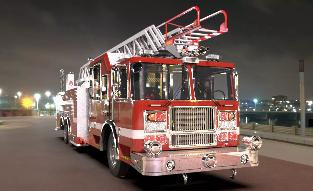FireTruck Seagrave 2006 43K polys Low-poly 3D model_0
