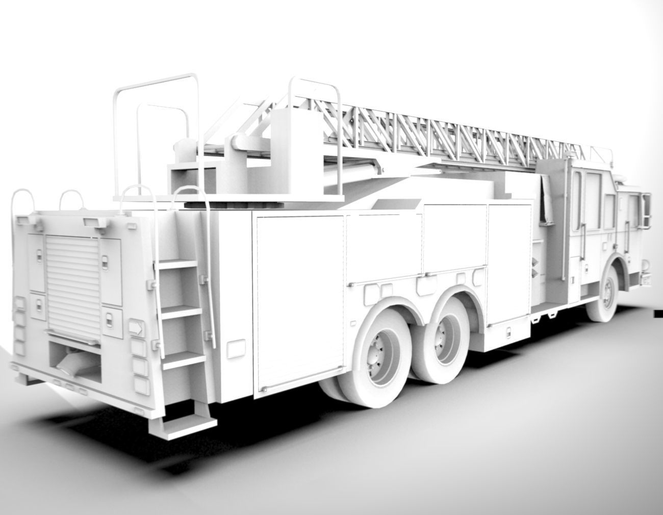 FireTruck Seagrave 2006 43K polys Low-poly 3D model_30