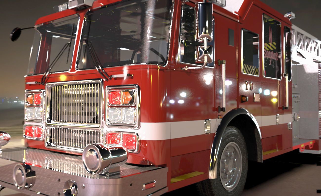 FireTruck Seagrave 2006 43K polys Low-poly 3D model_9