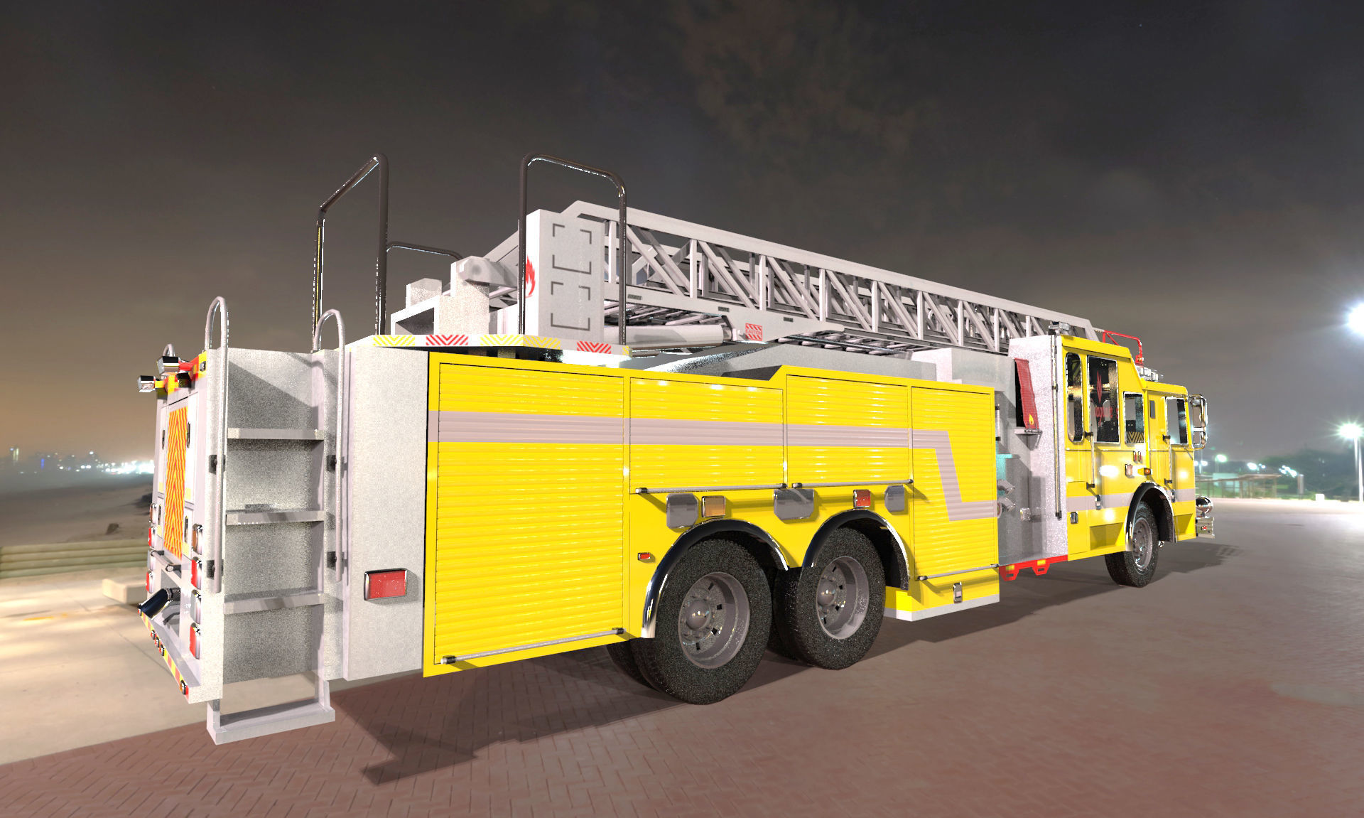 FireTruck Seagrave 2006 43K polys Low-poly 3D model_14