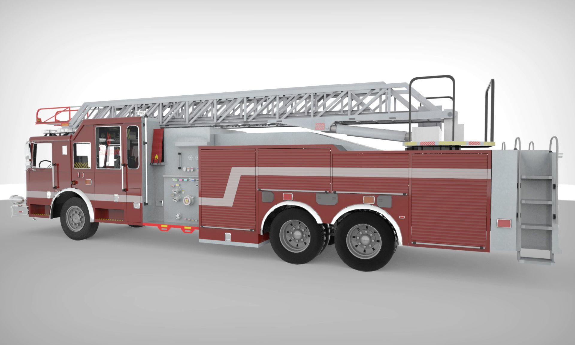 FireTruck Seagrave 2006 43K polys Low-poly 3D model_20
