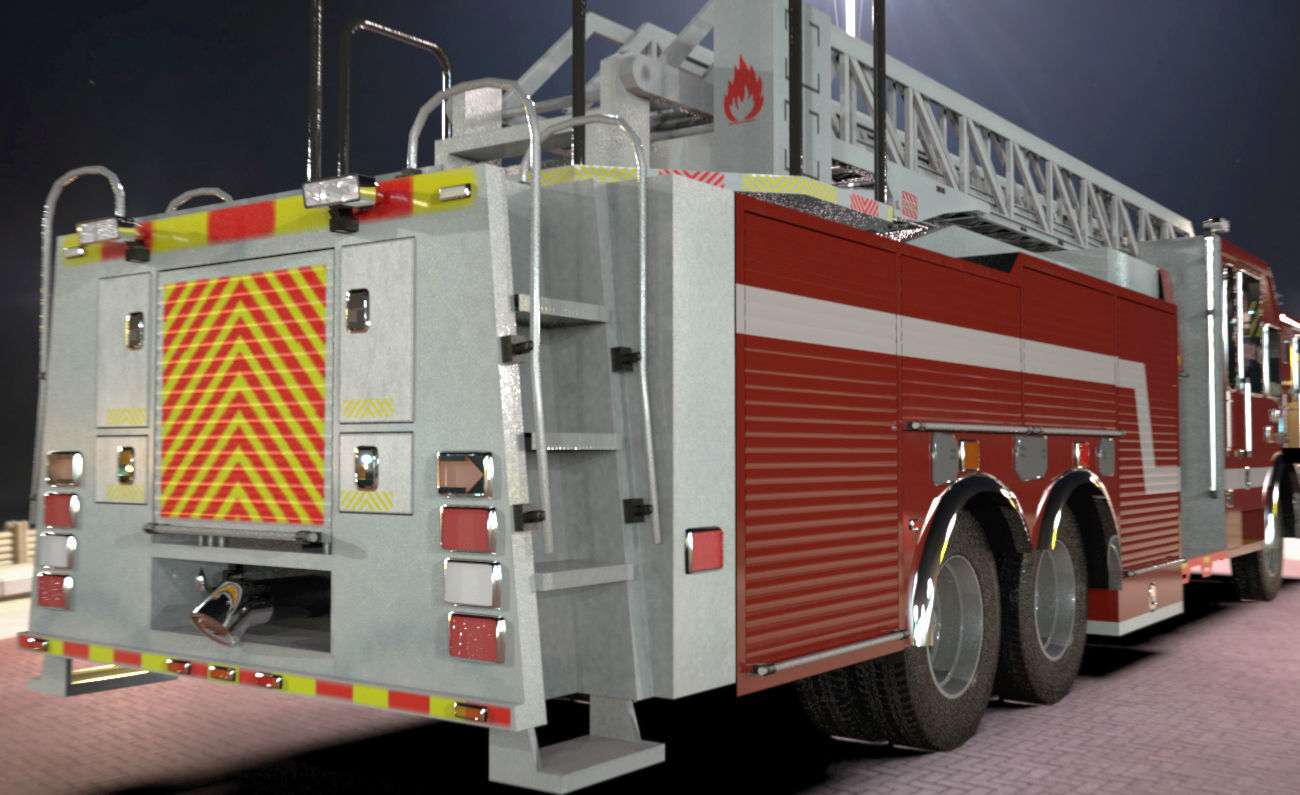 FireTruck Seagrave 2006 43K polys Low-poly 3D model_11