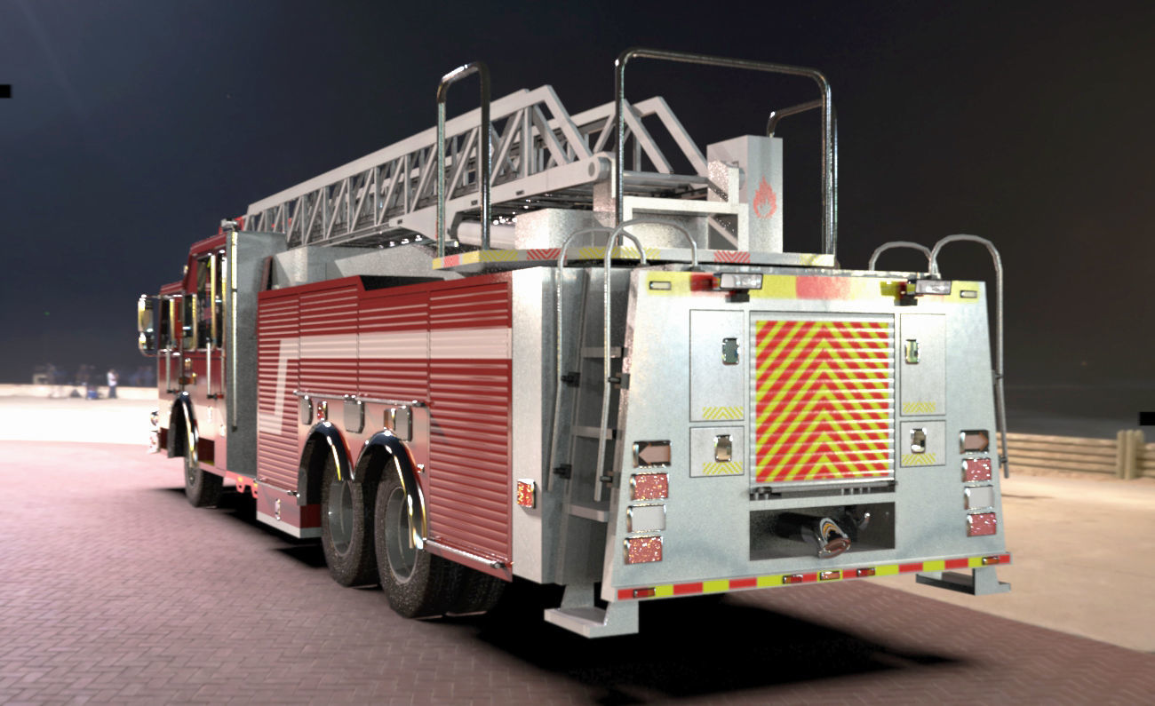 FireTruck Seagrave 2006 43K polys Low-poly 3D model_6