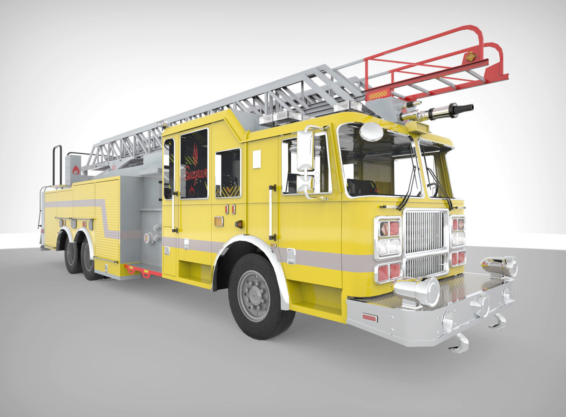 FireTruck Seagrave 2006 43K polys Low-poly 3D model_16