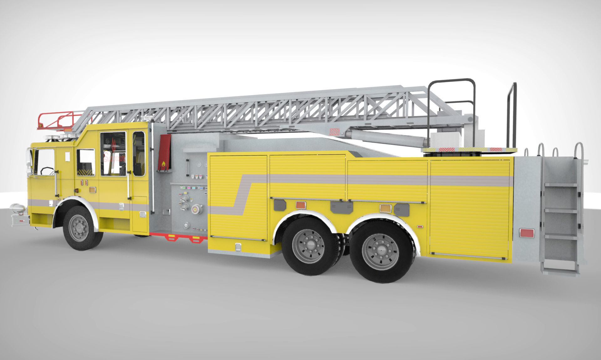 FireTruck Seagrave 2006 43K polys Low-poly 3D model_17