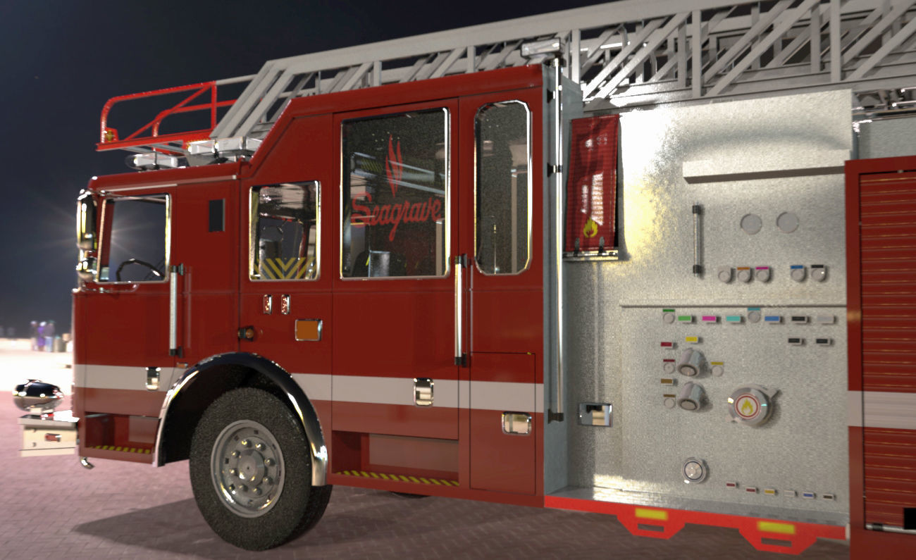 FireTruck Seagrave 2006 43K polys Low-poly 3D model_8