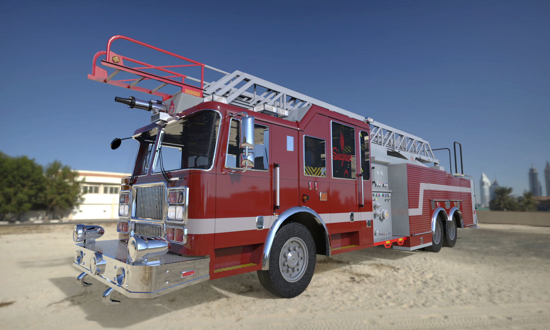 FireTruck Seagrave 2006 43K polys Low-poly 3D model_22