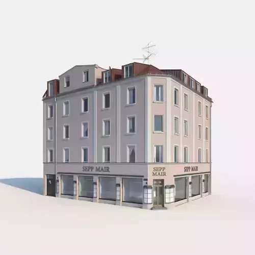 Residential City Building - Corner - 11 - Storefront and Stucco