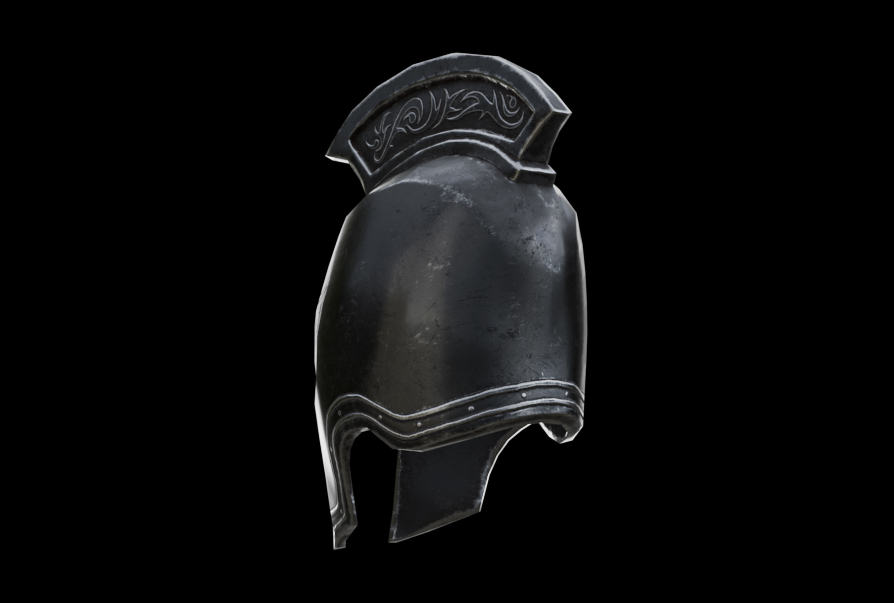 Warrior Helmet Low-poly 3D model_3