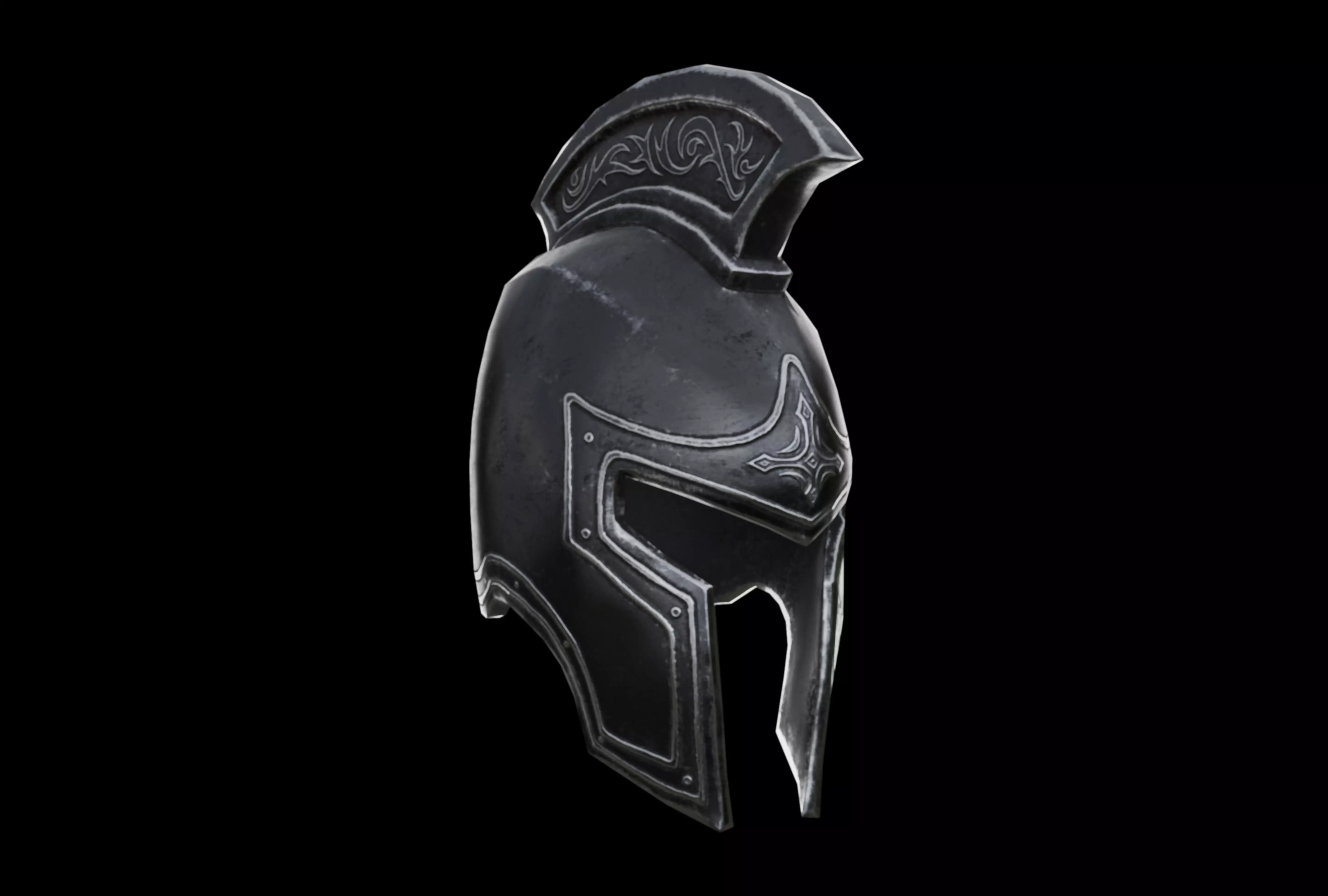 Warrior Helmet Low-poly 3D model_0