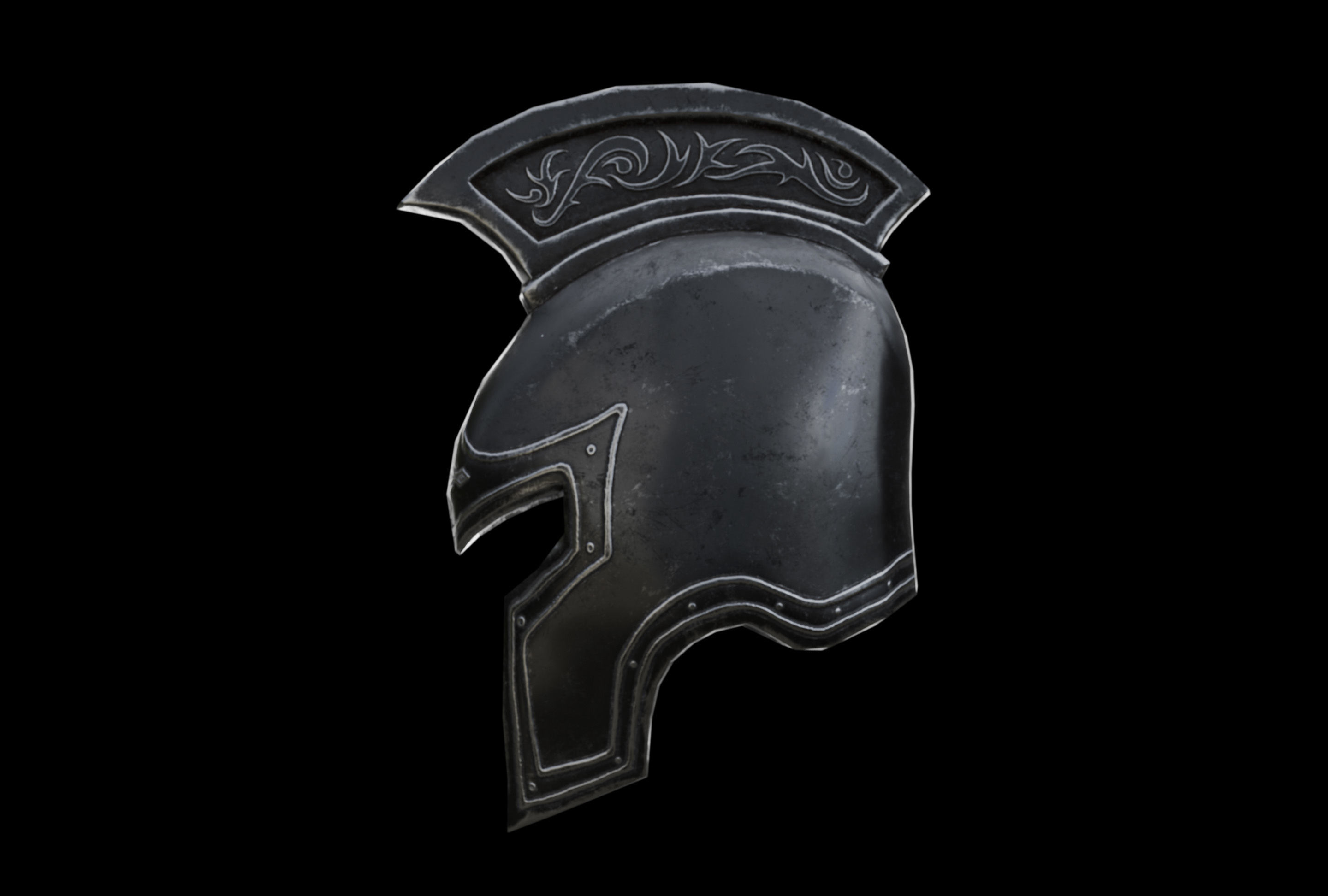 Warrior Helmet Low-poly 3D model_2