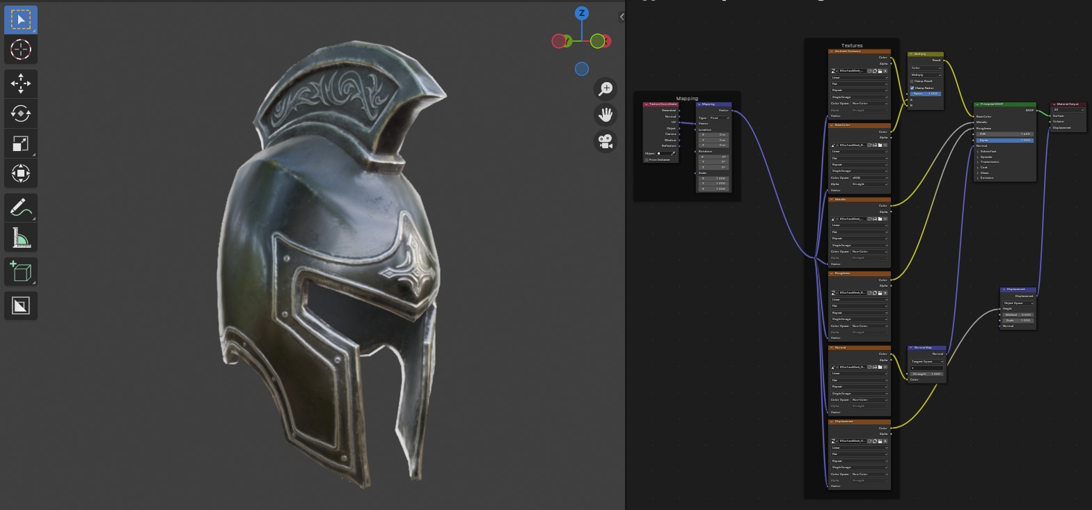 Warrior Helmet Low-poly 3D model_4