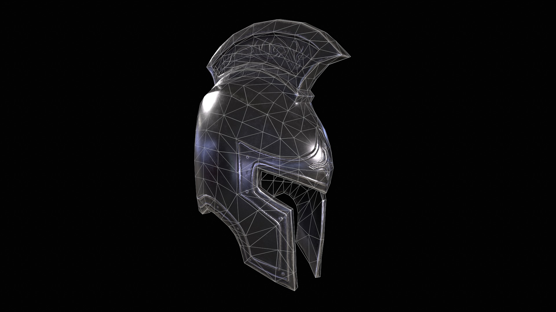 Warrior Helmet Low-poly 3D model_7
