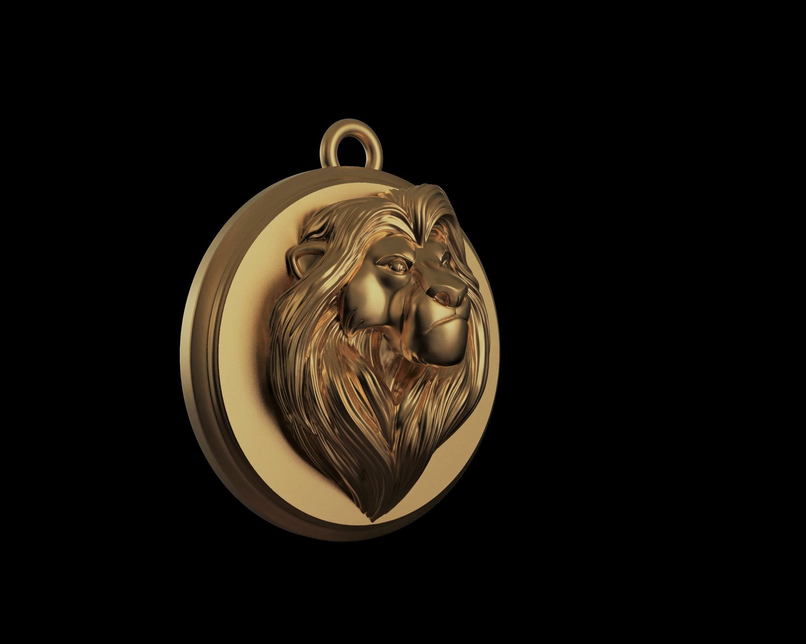 Mufasa - The Lion King  Pendant- 3D Print Model 3D print model_1