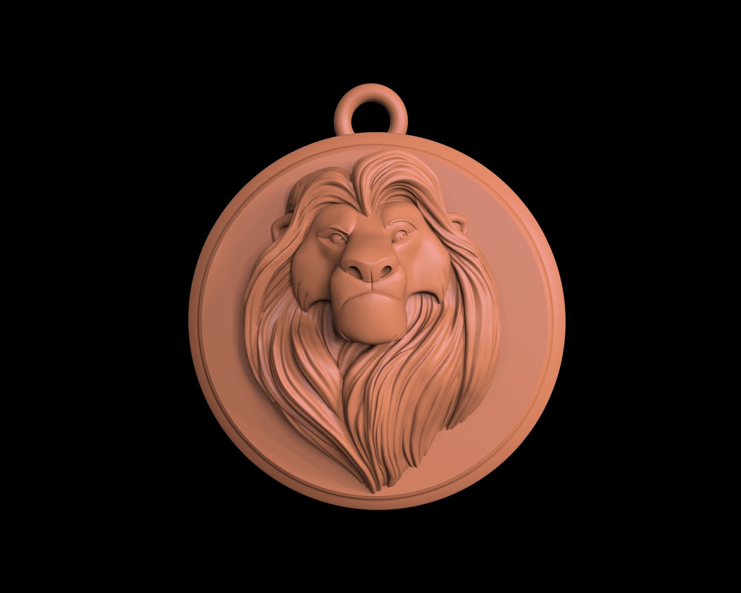 Mufasa - The Lion King  Pendant- 3D Print Model 3D print model_3