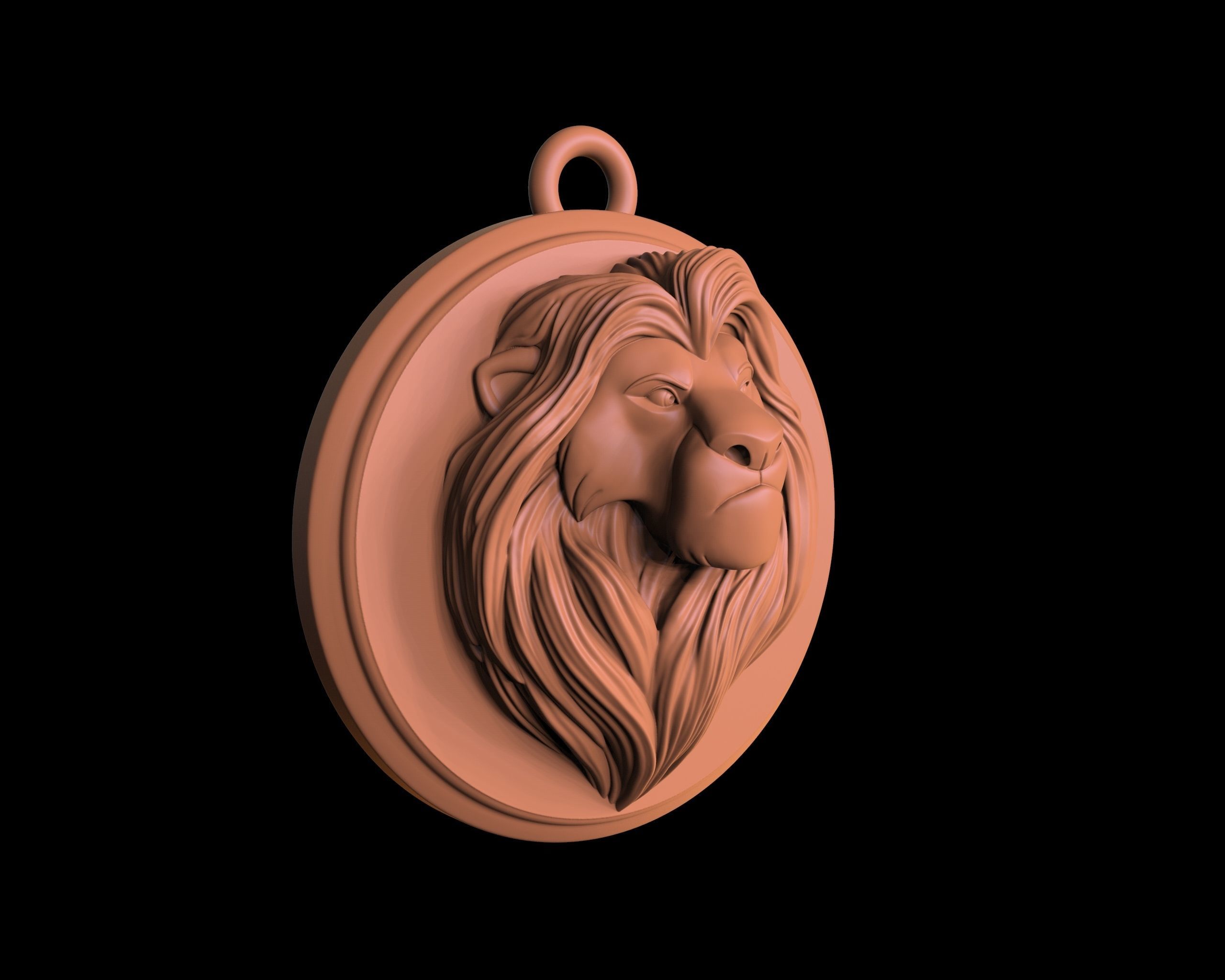 Mufasa - The Lion King  Pendant- 3D Print Model 3D print model_4