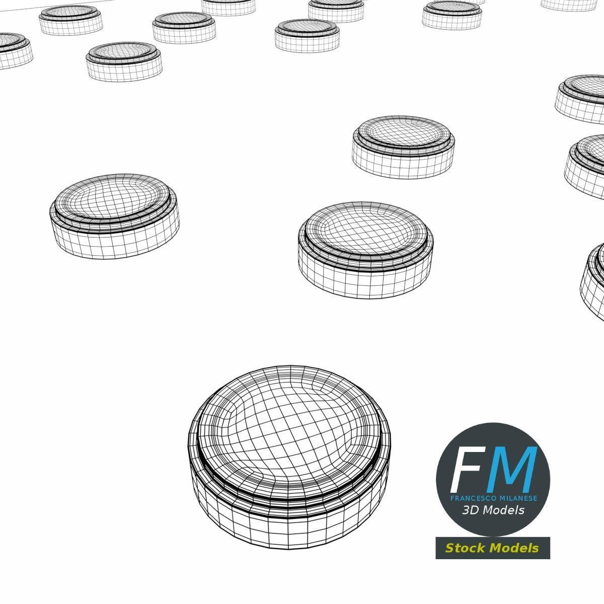 Draughts game board 3D model_8