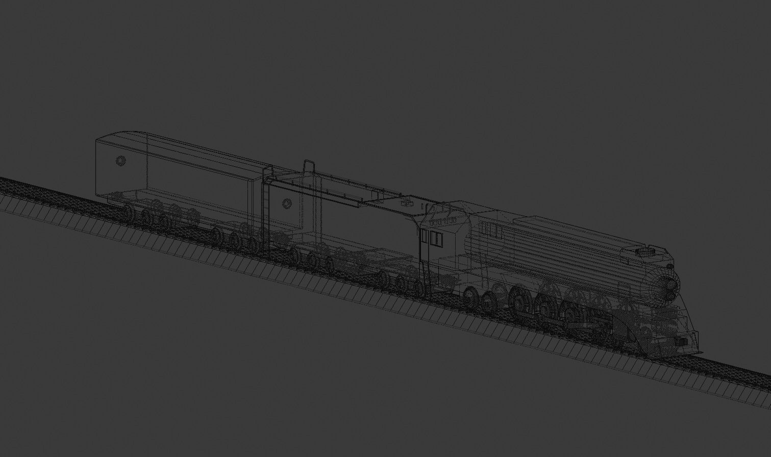 Daylight Steam Locomotive Train 3D model_5