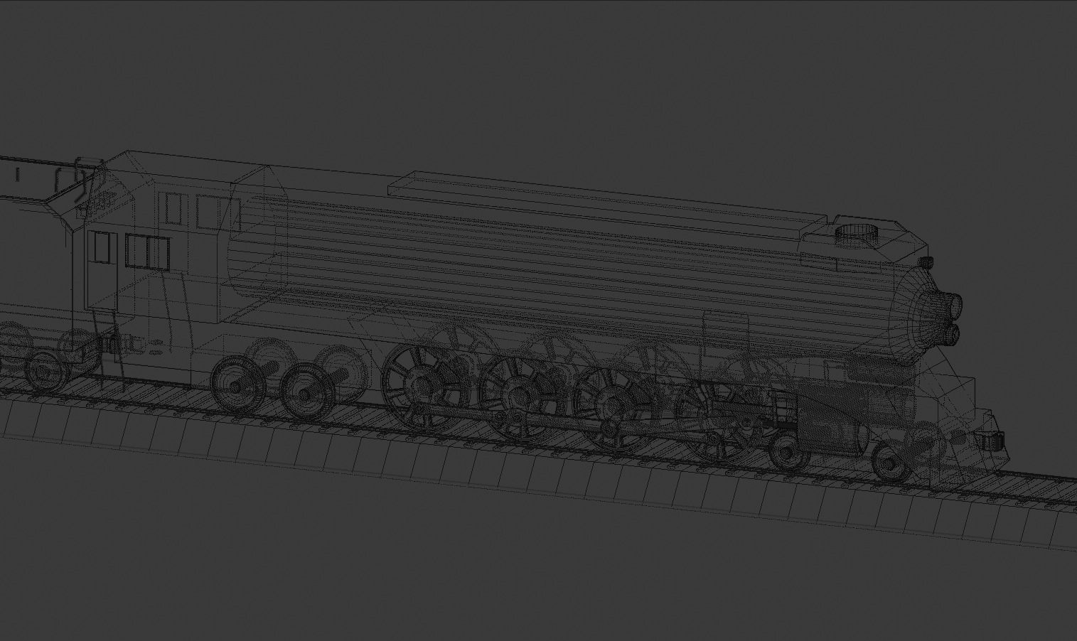 Daylight Steam Locomotive Train 3D model_6
