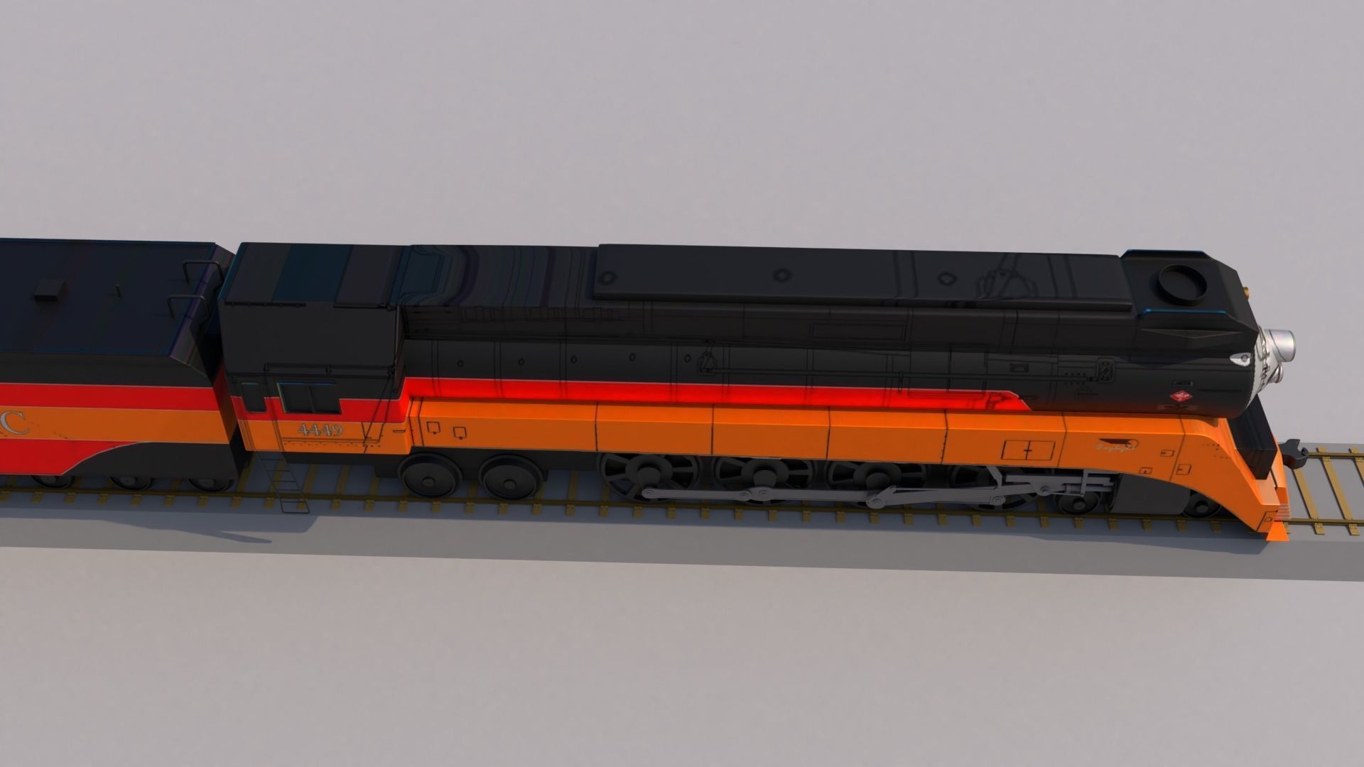 Daylight Steam Locomotive Train 3D model_1
