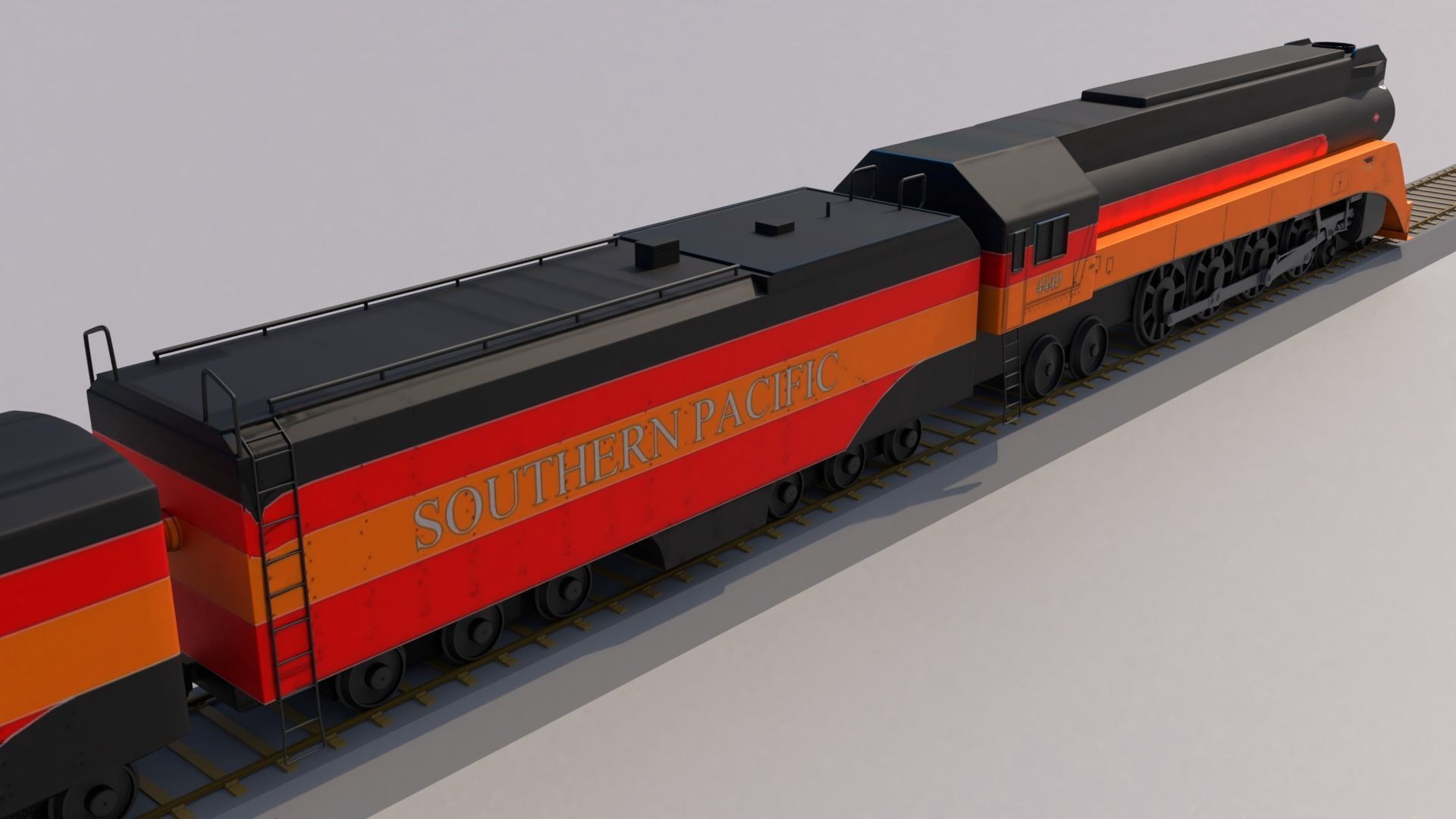 Daylight Steam Locomotive Train 3D model_3