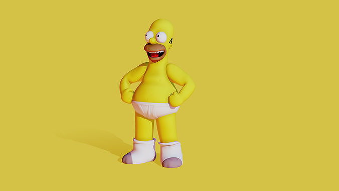 Homer in underwear - Printable 3D print model