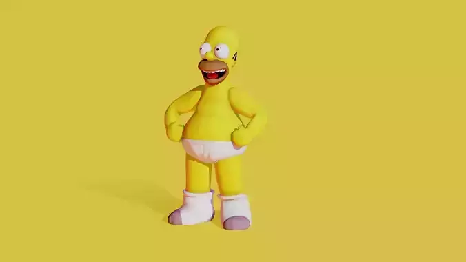 Homer in underwear - Printable 3D print model