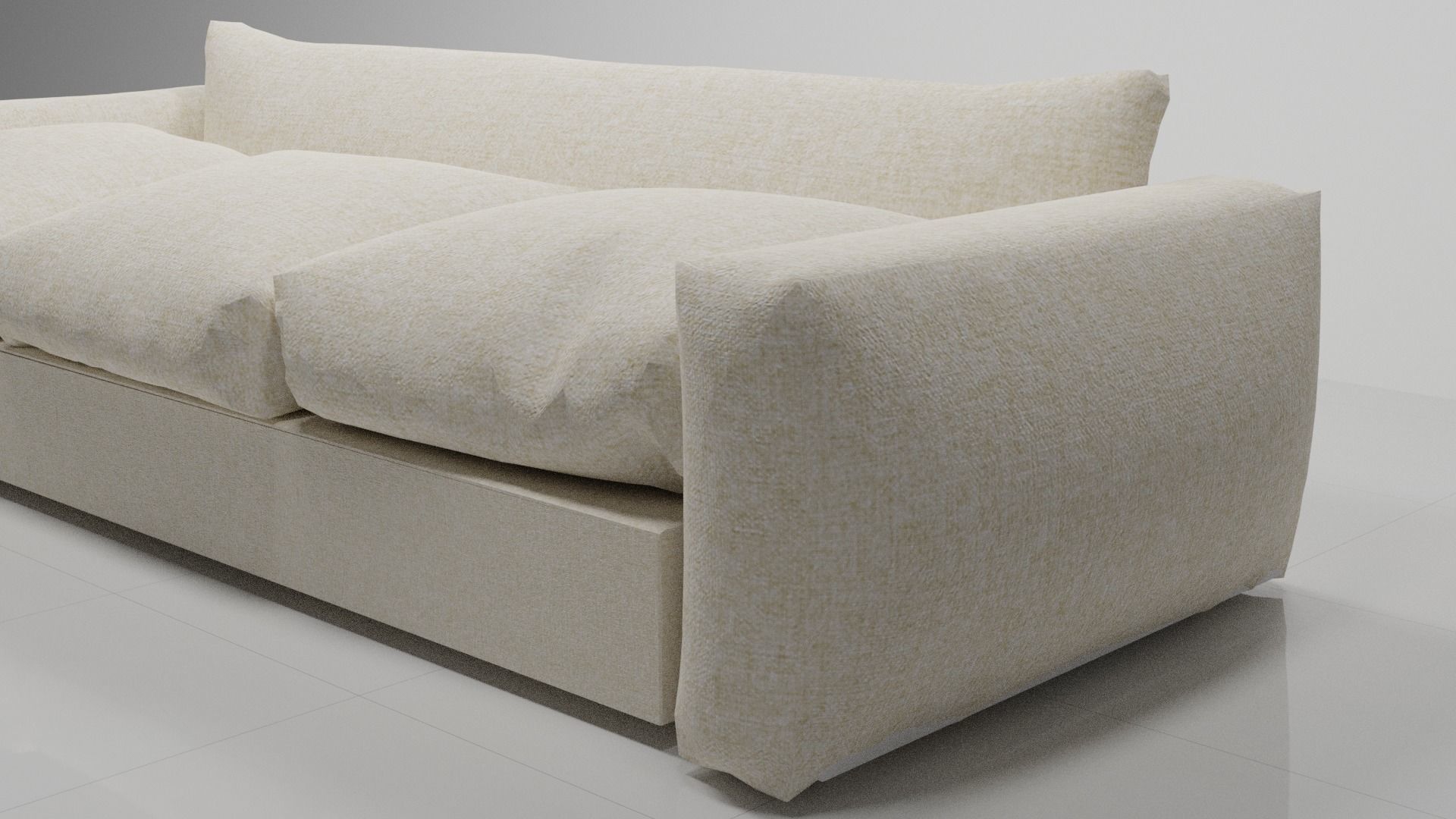 Realistic Sofa 3D model seat 3D model_1