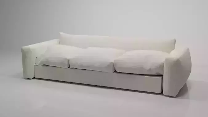 Realistic Sofa 3D model seat