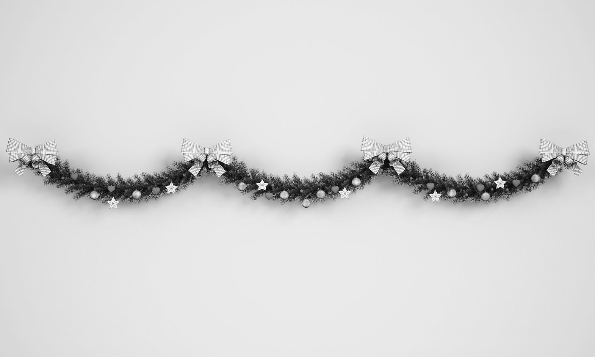 Christmas Garland  3D model_4