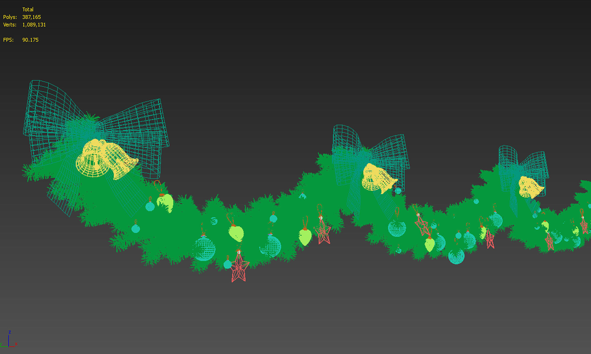 Christmas Garland  3D model_10