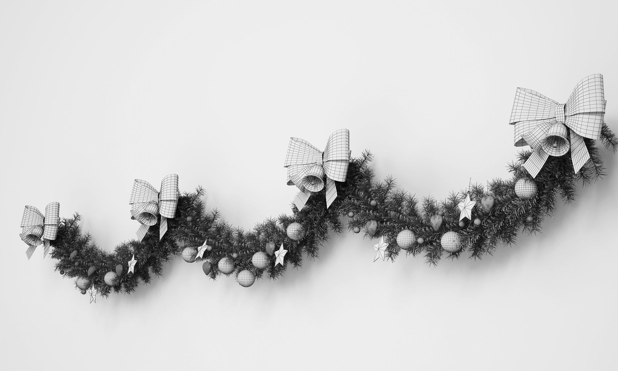 Christmas Garland  3D model_2