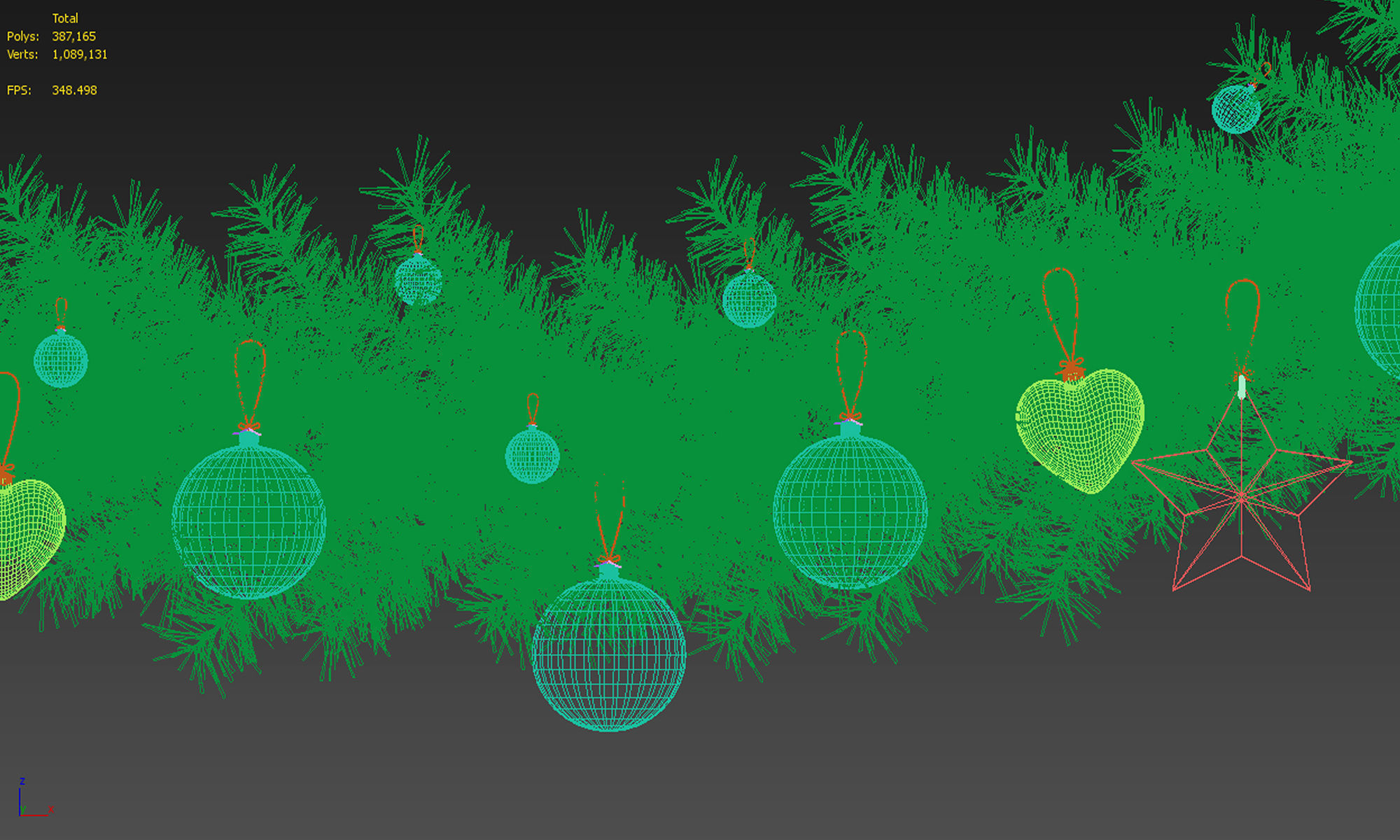 Christmas Garland  3D model_9
