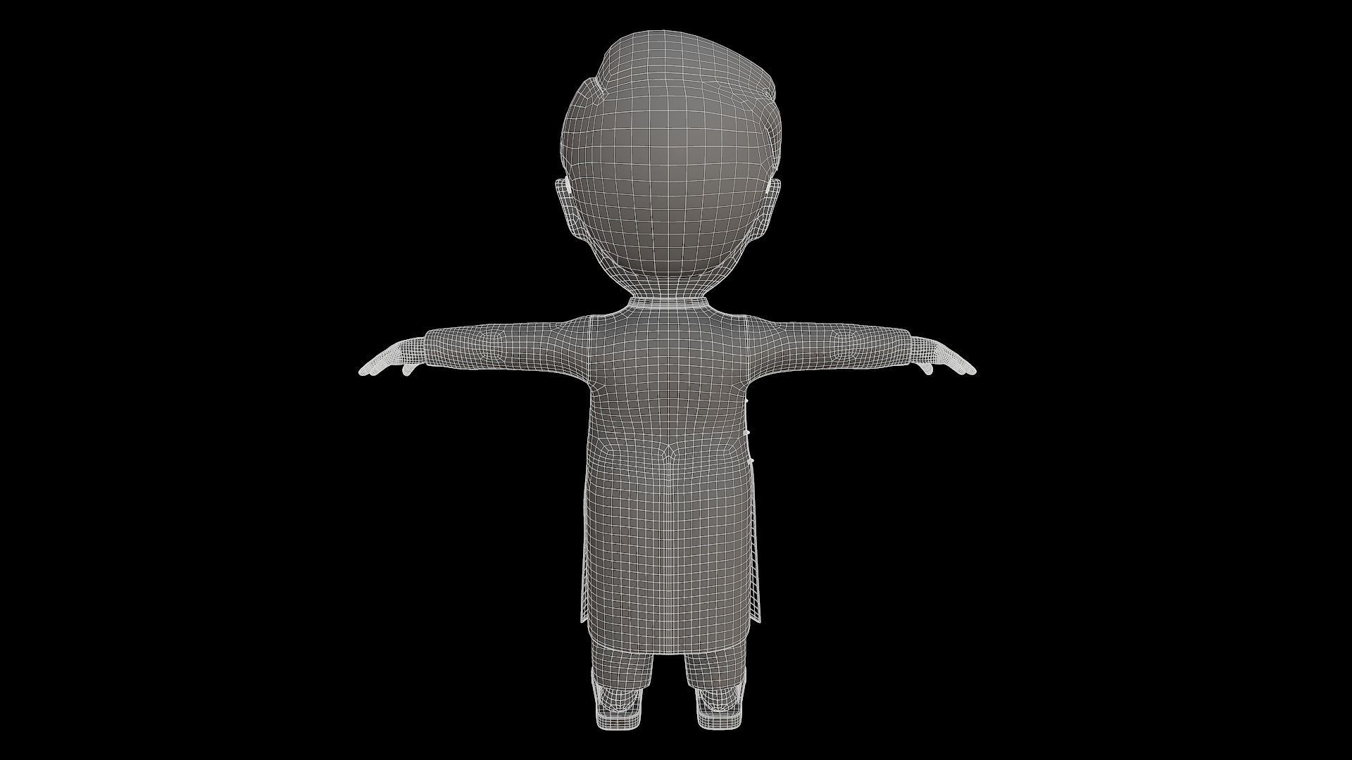 Cartoon-Character-Child-Indian-Rig cartoon character in orang... 3D model_9