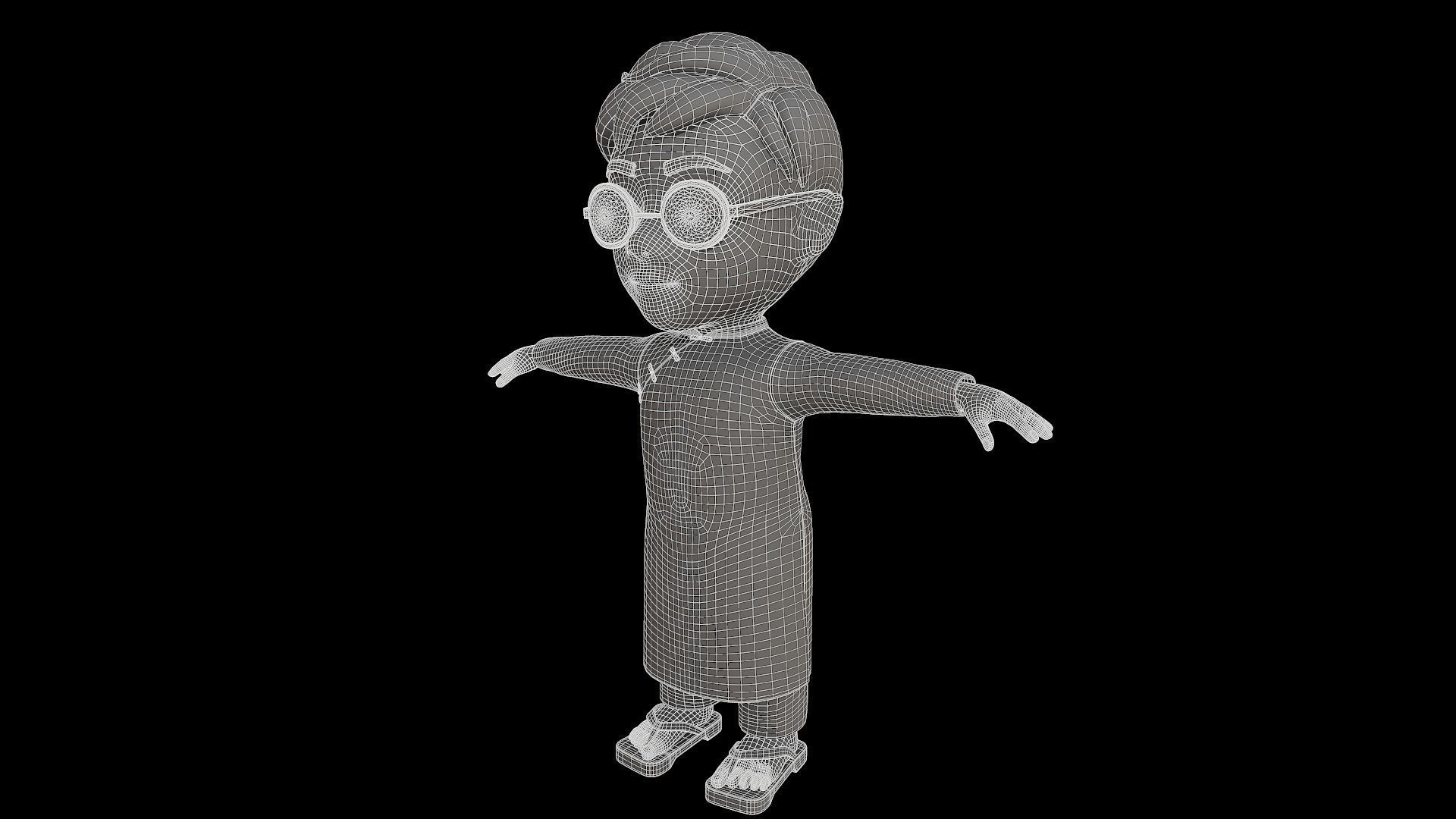 Cartoon-Character-Child-Indian-Rig cartoon character in orang... 3D model_10