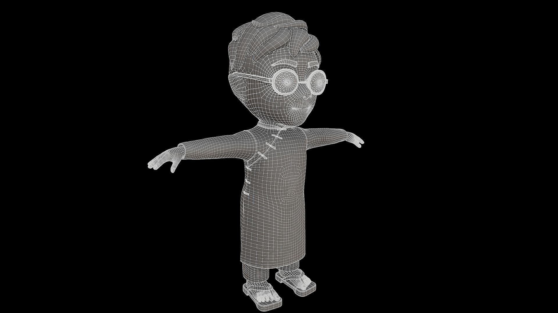 Cartoon-Character-Child-Indian-Rig cartoon character in orang... 3D model_7