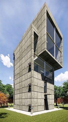 4x4 HOUSE by TADAO ANDO - AUTODESK REVIT 3D model